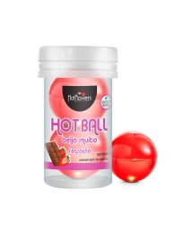 Лубрикант на масляной основе Hot Ball Beija Muito с ароматом шоколада и клубники (2 шарика по 3 гр.) - HotFlowers - купить с доставкой в Ижевске