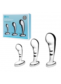 Набор из 3 стальных стимуляторов простаты Stainless Steel P-spot Training Set - b-Vibe - в Ижевске купить с доставкой