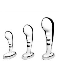 Набор из 3 стальных стимуляторов простаты Stainless Steel P-spot Training Set - b-Vibe - в Ижевске купить с доставкой