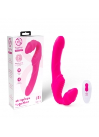 Розовый безремневой страпон на радиоуправлении Strapless Together - 22 см. - Together Toy - купить с доставкой в Ижевске