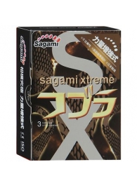 Суженные к основанию презервативы Sagami Xtreme COBRA - 3 шт. - Sagami - купить с доставкой в Ижевске