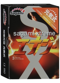 Презервативы Sagami Xtreme ENERGY с ароматом энергетика - 3 шт. - Sagami - купить с доставкой в Ижевске