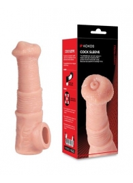 Телесная фантазийная насадка на член Cock Sleeve Size M - KOKOS - в Ижевске купить с доставкой