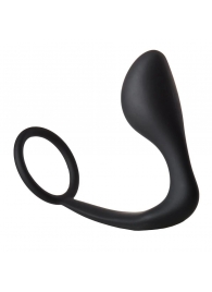 Черное эрекционное кольцо с анальной пробкой Anal Plug With Cockring - Dream Toys - в Ижевске купить с доставкой