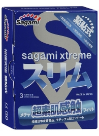 Розовые презервативы Sagami Xtreme FEEL FIT 3D - 3 шт. - Sagami - купить с доставкой в Ижевске