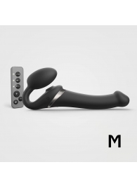Черный безремневой страпон Multi Orgasm Size M с клиторальной стимуляцией - Strap-on-me - купить с доставкой в Ижевске