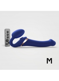 Синий безремневой страпон Multi Orgasm Size M с клиторальной стимуляцией - Strap-on-me - купить с доставкой в Ижевске