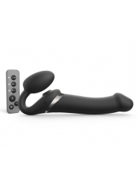 Черный безремневой страпон Multi Orgasm Size L с клиторальной стимуляцией - Strap-on-me - купить с доставкой в Ижевске