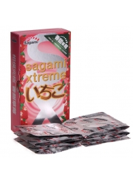 Презервативы Sagami Xtreme Strawberry c ароматом клубники - 10 шт. - Sagami - купить с доставкой в Ижевске