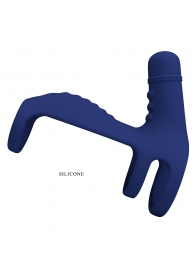 Синяя вибронасадка на пенис Vibrating Penis Sling - Baile - в Ижевске купить с доставкой