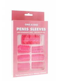 Набор из 7 розовых насадок на пенис ONE-A-DAY PENIS SLEEVES PINK - Seven Creations - в Ижевске купить с доставкой