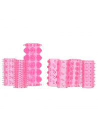 Набор из 7 розовых насадок на пенис ONE-A-DAY PENIS SLEEVES PINK - Seven Creations - в Ижевске купить с доставкой