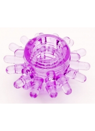 Фиолетовое гелевое эрекционное кольцо с шипиками - Toyfa Basic - в Ижевске купить с доставкой