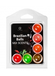 Набор из 6 шариков с ароматизированными массажными маслами Brazilian Balls - Secret Play - купить с доставкой в Ижевске