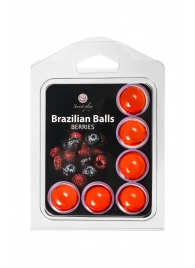 Набор из 6 шариков с массажным маслом Brazilian Balls с ароматом ягод - Secret Play - купить с доставкой в Ижевске