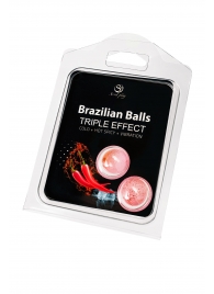 Набор из 2 шариков с массажным маслом Brazilian Balls с тройным эффектом - Secret Play - купить с доставкой в Ижевске