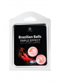 Набор из 2 шариков с массажным маслом Brazilian Balls с тройным эффектом - Secret Play - купить с доставкой в Ижевске