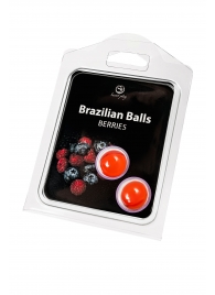 Набор из 2 шариков с массажным маслом Brazilian Balls с ароматом ягод - Secret Play - купить с доставкой в Ижевске