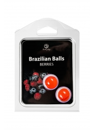 Набор из 2 шариков с массажным маслом Brazilian Balls с ароматом ягод - Secret Play - купить с доставкой в Ижевске