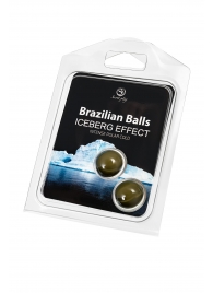 Набор из 2 шариков с массажным маслом Brazilian Balls с ледяным эффектом - Secret Play - купить с доставкой в Ижевске