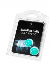 Набор из 2 шариков с массажным маслом Brazilian Balls с охлаждающим эффектом - Secret Play - купить с доставкой в Ижевске