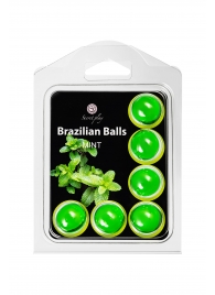 Набор из 6 шариков с массажным маслом Brazilian Balls с ароматом мяты - Secret Play - купить с доставкой в Ижевске