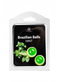 Набор из 2 шариков с массажным маслом Brazilian Balls с ароматом мяты - Secret Play - купить с доставкой в Ижевске