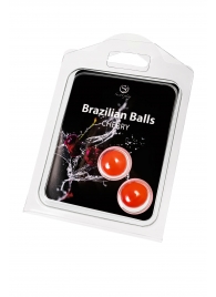 Набор из 2 шариков с массажным маслом Brazilian Balls с ароматом вишни - Secret Play - купить с доставкой в Ижевске