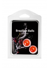 Набор из 2 шариков с массажным маслом Brazilian Balls с ароматом вишни - Secret Play - купить с доставкой в Ижевске