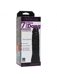 Насадка-фаллоимитатор для страпон-систем Vac-U-Lock CodeBlack 7 Inch Thin Dong - 18,3 см. - Doc Johnson - купить с доставкой в Ижевске