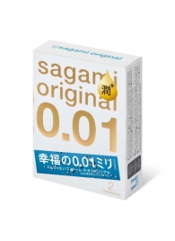 Увлажнённые презервативы Sagami Original 0.01 Extra Lub - 2 шт. - Sagami - купить с доставкой в Ижевске