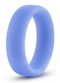Голубое люминесцентное кольцо Silicone Glo Cock Ring - Blush Novelties - в Ижевске купить с доставкой