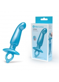 Голубая анальная пробка для массажа простаты Hither Silicone Prostate Plug - 14,3 см. - b-Vibe - в Ижевске купить с доставкой