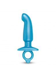 Голубая анальная пробка для массажа простаты Hither Silicone Prostate Plug - 14,3 см. - b-Vibe - в Ижевске купить с доставкой