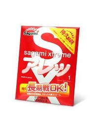 Утолщенный презерватив Sagami Xtreme FEEL LONG с точками - 1 шт. - Sagami - купить с доставкой в Ижевске