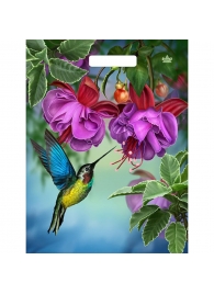 Пакет с принтом в виде колибри в цветах с вырубной ручкой (31х40 см) - Сима-Ленд - купить с доставкой в Ижевске