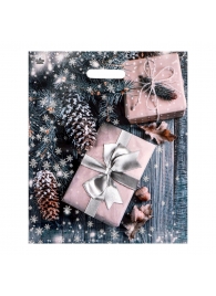 Новогодний пакет с принтом в виде подарков и вырубной ручкой (45х38 см) - Сима-Ленд - купить с доставкой в Ижевске