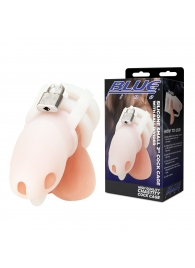 Белая клетка для пениса Silicone Small 2 in Cock Cage With Ball Divider - BlueLine - купить с доставкой в Ижевске