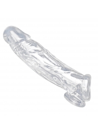 Прозрачная насадка для увеличения члена Realistic Clear Penis Enhancer and Ball Stretcher - 20,3 см. - XR Brands - в Ижевске купить с доставкой