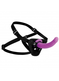 Лиловый поясной страпон Navigator Silicone G-Spot Dildo with Harness - 17,8 см. - XR Brands - купить с доставкой в Ижевске