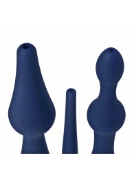 Набор из 3 универсальных насадок для анального душа Universal 3 Piece Silicone Enema Attachment Set - XR Brands - купить с доставкой в Ижевске