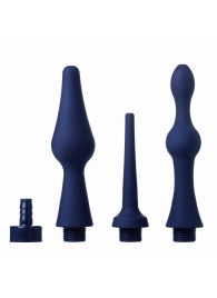 Набор из 3 универсальных насадок для анального душа Universal 3 Piece Silicone Enema Attachment Set - XR Brands - купить с доставкой в Ижевске