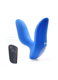 Синий вибромассажер простаты 3,5’’ Remote Control Curve P-spot Massager - 12 см. - Erokay - в Ижевске купить с доставкой