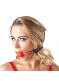 Силиконовый кляп-шар на чёрных ремешках Red Gag silicone - Orion - купить с доставкой в Ижевске