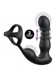 Черный вибростимулятор простаты с кольцом Ass-gasm Slide   Glide - Pipedream - в Ижевске купить с доставкой