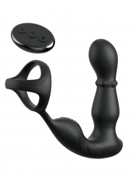 Черный вибростимулятор простаты с кольцом Ass-gasm Slide   Glide - Pipedream - в Ижевске купить с доставкой