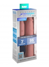 Телесная вибронасадка на член 3  Vibrating Mega X-tension with Remote - 22,9 см. - Pipedream - в Ижевске купить с доставкой