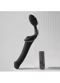 Черный безремневой вибрострапон Strap-On-Me Multi Orgasm Size XL - Strap-on-me - купить с доставкой в Ижевске