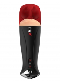 Телесный мастурбатор-вагина в черной колбе с вибрацией Fuck-O-Matic Pro XL - Pipedream - в Ижевске купить с доставкой