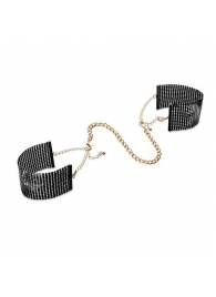 Чёрные дизайнерские наручники Desir Metallique Handcuffs Bijoux - Bijoux Indiscrets - купить с доставкой в Ижевске